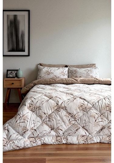 Alla Turca Çift Kişilik 4 Yastık Kılıflı Lastikli Çarşaflı Çift Taraflı Desenli Uyku Seti-natura Sütlü Kahve Sütlü Kahve