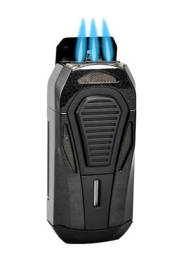 Colibri Boss Üçlü Jet Çakmak Puro Çakmağı Kesicili Siyah