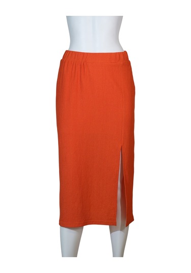 Kadın Yırtmaçlı Etek Turuncu