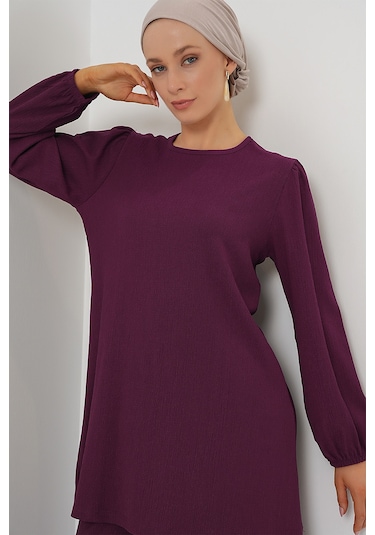 Kadın Tunik Pantolon Alt Üst Takım 6663 - Mor Mor