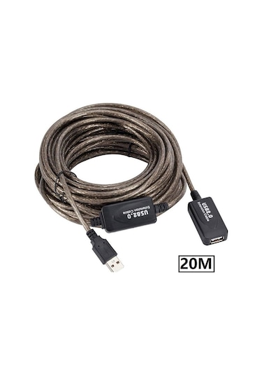 Alfais 5228 Aktif USB Dişi Erkek Uzatma Kablosu 20 M