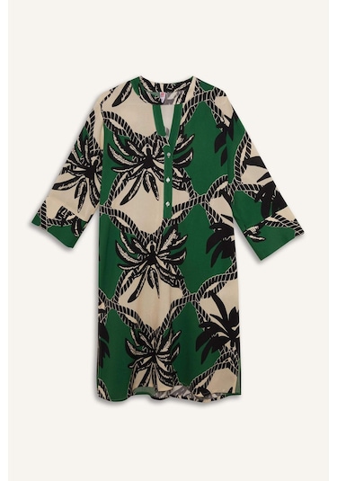 DeFacto 	Regular Fit Desenli Plaj Elbisesi-Fall in Love D0452AX25SMGN512