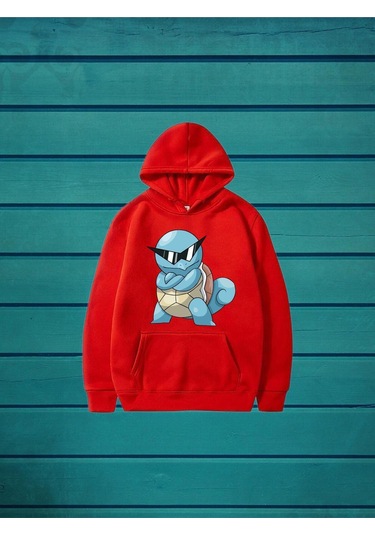 Be Happy Baskılı Kapüşönlü Sweatshirt Mavi