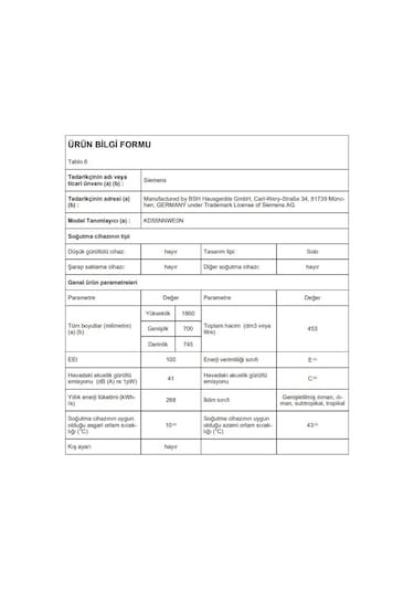 Siemens KD55NNWE0N iQ300 453 L Üstten Donduruculu Buzdolabı