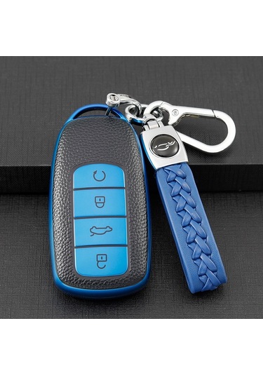 Chery Tiggo Uyumlu 8 Pro İçin Koruyucu Tpu Kılıf Anahtarlık-mavi