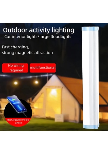 Xuweiwei Taşınabilir Çok Fonksiyonlu Dış Mekan Askılı Lamba Mıknatıslı Tabanlı Spor Led Kamp Lambası Şarj Edilebilir Pil Açık Hava Maceraları Balıkçılık Acil Durum Usb Şarj Altın