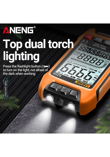 Prestigegoods Aneng Sz02 Akıllı Dijital Multimetre 9999 Counts Otomatik Ölçüm Ncv Evrensel H Turuncu