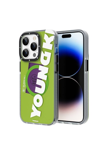 Youngkit - İphone 15 Pro Uyumlu Binfen Arka Koruma Kılıf - Yeşil Yeşil