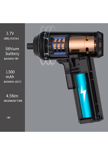 Kingsdun Sarjli Tornavida Seti 32 Parça Manyetik Uç 3.6v 1300mah