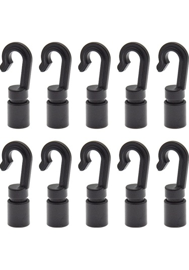 Trendooze 10 Adet Şok Kablosu Kancalı Bungee Kordonu Açık Uçlu