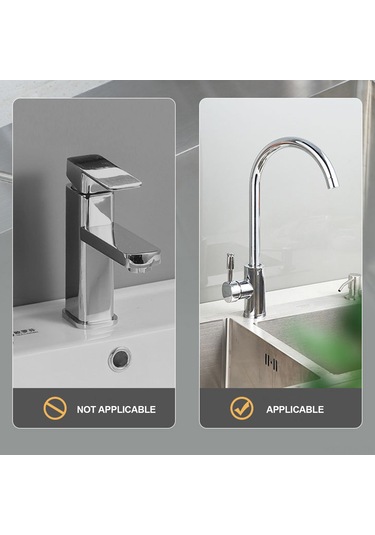 Padalink Gri Kısa Tip Paslanmaz Çelik 360 Döner Musluk Rafı - Su Tüpü İçin, Delme Yok, Su Akışı, Sponge/şampuan Depolama Gri