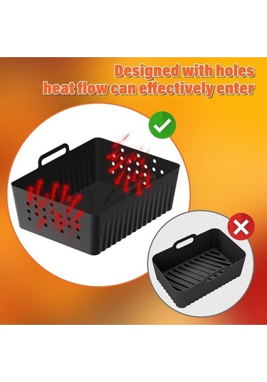 Ulzyvf Sl400uk/sl401 Siyah Silikon Kaplamalı 2'li Air Fryer Yedek Parça Siyah