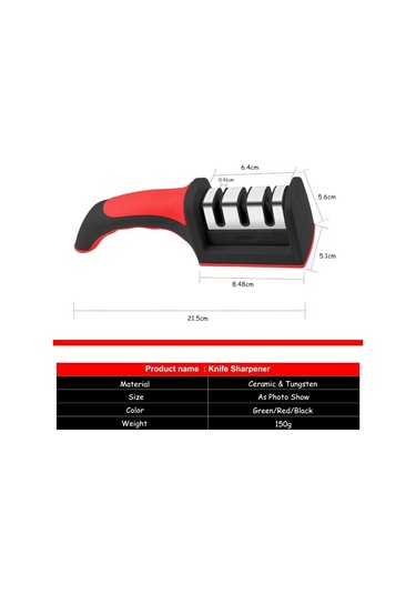 Lmetjma 3 Aşamalı Bıçak Bileyici + 1 Yedek Bileyici Manuel Mutfak Bıçağı Bileyici Tüm Bıçaklar İçin Kc0319