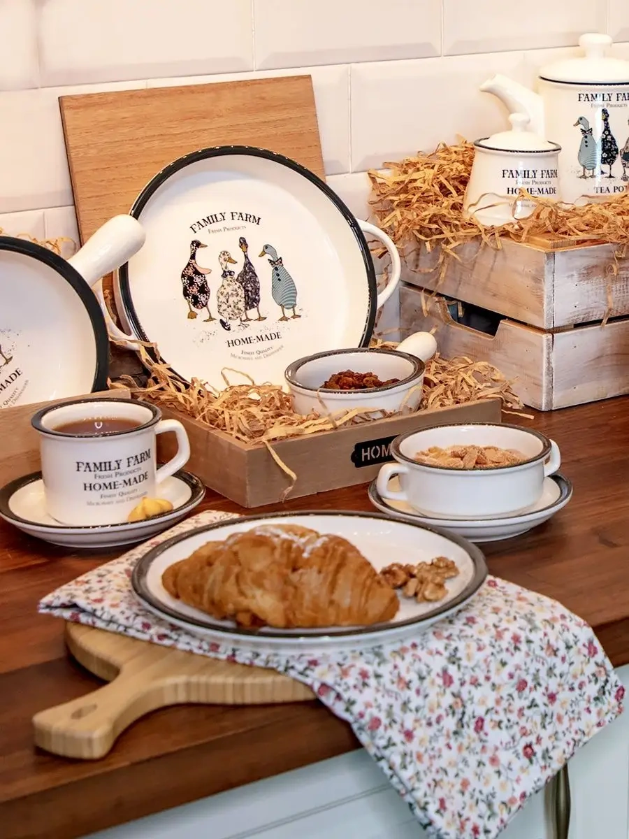 Lefard 200 Ml Porselen Kapaklı Şekerlik "aile Çiftliği" 155852439 Beyaz