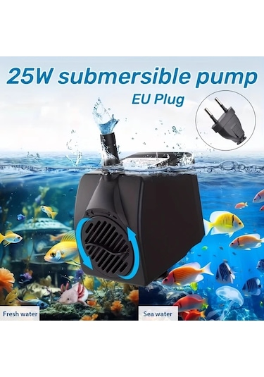 Motion003 1 Adet 25w Cok Fonksiyonlu Yan Emisli Balik Tanki Su Pompasi Sessiz Daldirma Mini Su Pompasi Bahce Ve Akvaryum İcin 1500 2000l S 1pc