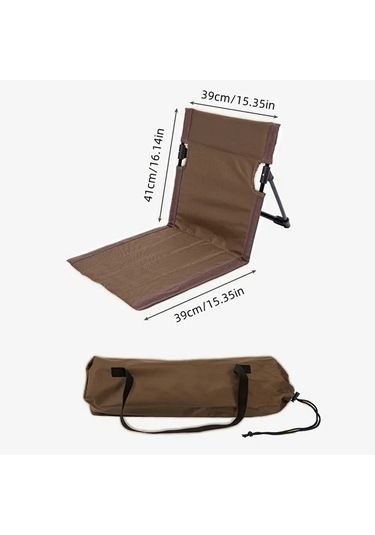 Dashanshop 1 Adet Kahverengi Ultra Hafif Katlanır Sandalye Kamp Plaj Bahçe Oxford Bez Alüminyum Boru Kahverengi