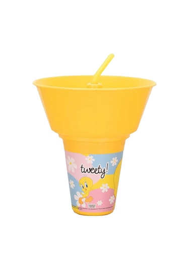 Tweety Yuvarlak Mısır Kovalı Pipetli Bardak