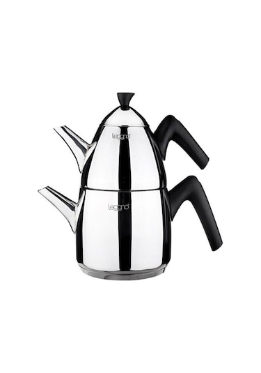 Leggno Joy S Çaydanlık Seti 0.75Lt 1.5 Lt Soft Touch Siyah