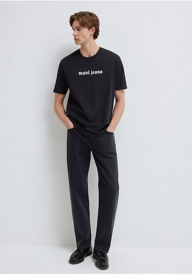 Mavi - Mavi Jeans Baskılı Siyah Tişört 0613201-900 Siyah
