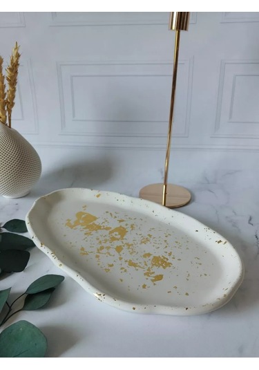 Cre Art Dekoratif Stand Alçı Aksesuar Tepsi 150202710 Gri