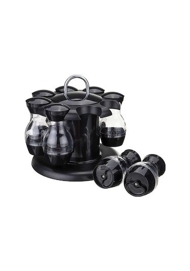 Pazly 18 Parçalı Dönen Baharat Rafı, Paslanmaz Çelik Ve Şeffaf Kavanozlu, Hava Geçirmez, Modern Mutfak Organizatörü Çok Renkli