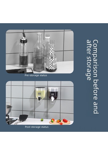 Youtek Duvar Takılı Mutfak Şişesi: Şeffaf, Damlacık Önlü, Ölçülebilir Hacimli Yağ/sos/sirk Depolama Siyah, Tekli Diğer