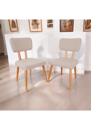 Polly Ahşap Sandalye Krem 6 Adet