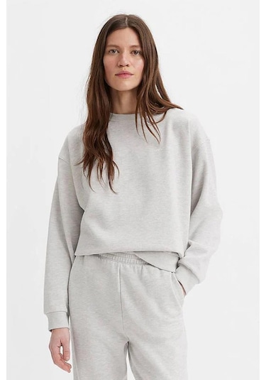 Levi's Oversize Basic Yuvarlak Yaka Gri Kadın Sweatshirt - A5942-0006-11542 Siyah