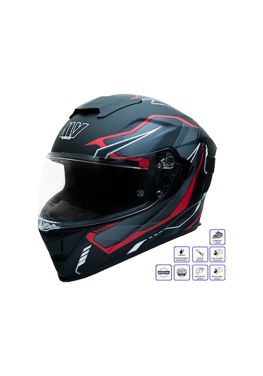 My Helmets Mks001-bgr Yarış Spoiler Güneş Vizörlü Şeffaf Full Face Motosiklet Kaskı Çok Renkli