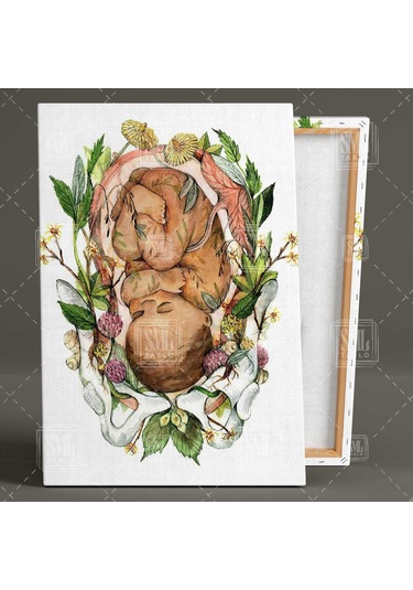 Doğum Kanalındaki Bebek Kadın Doğum Kanvas Tablo 50 X 75 Cm
