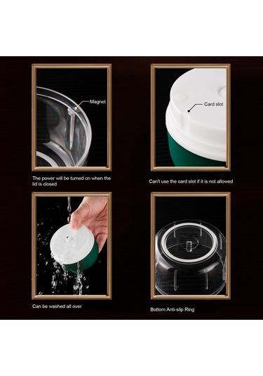 Xindoker Büyük Boy Yeşil Usb Şarjlı Taşınabilir Elektrikli Evcil Yemek Döneri - Çiğne, Sebze, Et Ve Soslar İçin Çelik Bıçaklı Mini Blender Yeşil