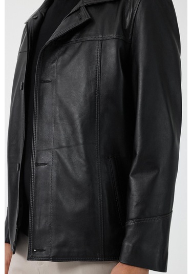 Advent Siyah Erkek Deri Mont 001