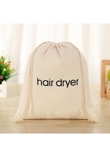 Pazly Suntek Saklama Saç Makinesi Kurutma Çantası Bej Bej Bağcıklı Ts Bej