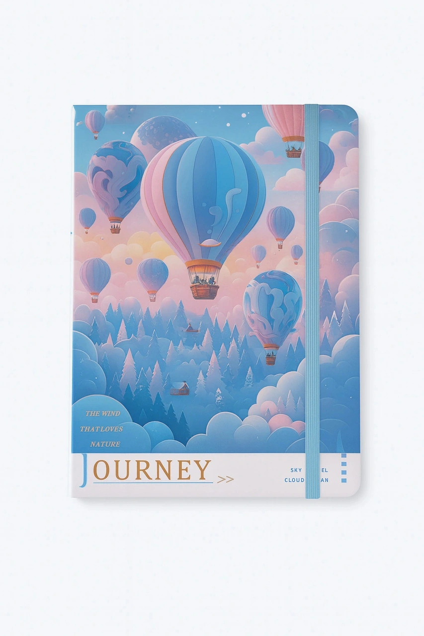 2 Adet Ajanda Çizgili Not Defteri-uçlu Kalem Hediyeli Mavi Balon Mavi