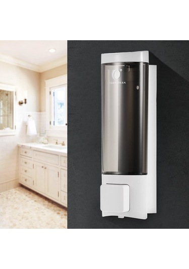 Qianfan Çift Taraflı Köpük Bantlı Manuel El Sabunu Dispenseri Beyaz