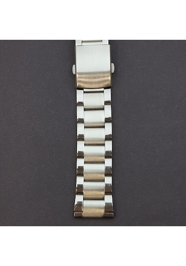 Çelik Metal Kol Saat Kordonu Yandan Basma Anahtarlı 24 Mm (B-02)