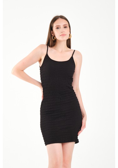 By Papi Askılı Elbise Siyah