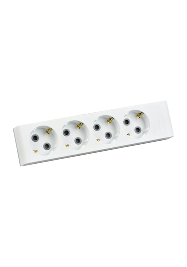 Günsan Dörtlü Çocuk Korumalı Topraklı Grup Priz Klemensli (Kablosuz)