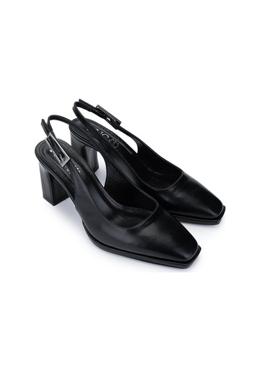 Tamer Tanca Kadın Vegan Siyah Topuklu Ayakkabı 932 2952 Bn Ayk Y25 Sıyah Cılt Siyah
