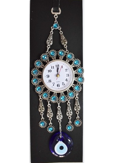 Nazar Boncuklu Küçük Duvar Saati (413484811) Çok Renkli