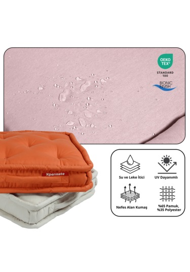 Xpermate Bisküvi Minder Petek Önü Fransız 45x45x14 Pembe