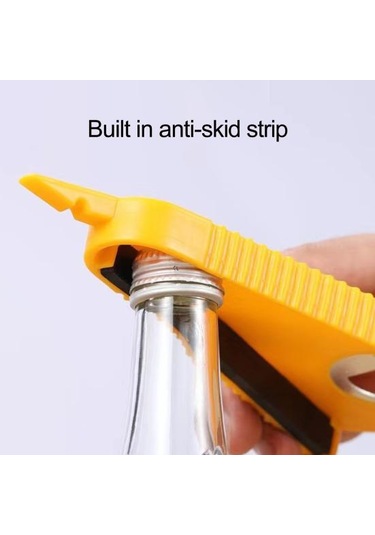 Konserve Şişe Açacağı Hafif Emek Tasarrufu Sağlayan Plastik Çok Amaçlı Kavanoz Kaymaz Şişe Açacağı Mutfak İçin Sarı