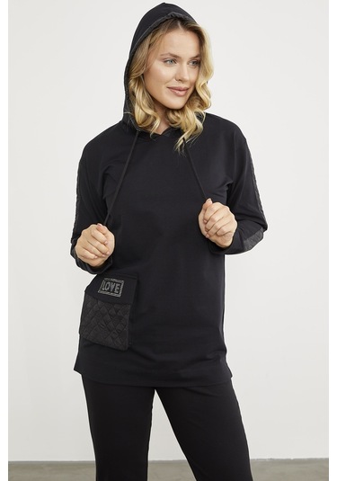 Rahat Kalıp Büyük Cepli Eşofman Takım - Siyah 001