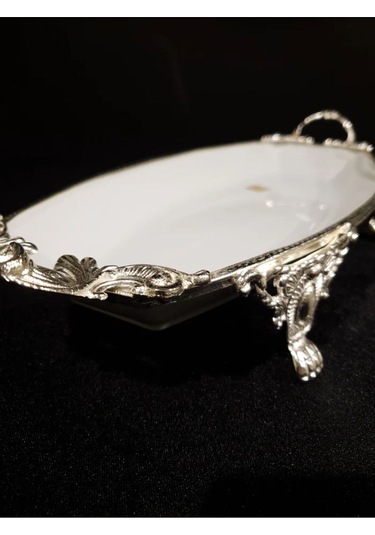 Limoges Paniz Sunum Tabağı Ayaklı 41 Cm Gümüş Whs148