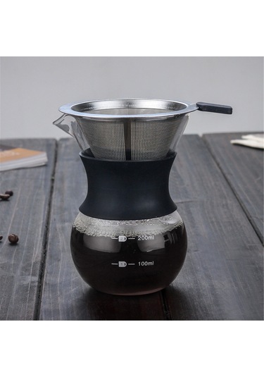 Padalink 200ml Cam Filtre Kahve Dökücü, Paslanmaz Çelik Filtre, Silikon Kılıf, Kağıt Gereksiz, Isıya Dayanıklı, Ev Ofis İçin Diğer