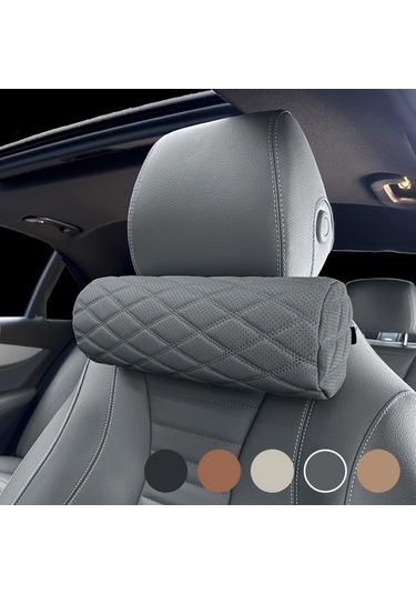 Dashanshop Hafızalı Köpük Araç Başlığı Yastığı Ash Gray Nefes Alabilir Uzun Yol Konfor