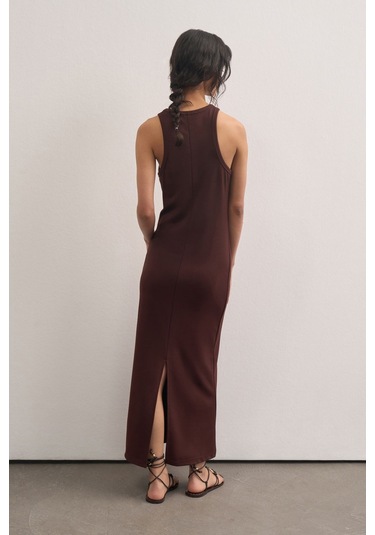 Mathilda Store Kadın Basic Elbise Acı Kahverengi