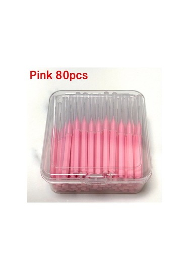 Willowhaven 80 Adet 0.6mm Pembe Yumuşak Nylon Diş Arası Fırçası Günlük Ağız Bakımı Plak Temizleme