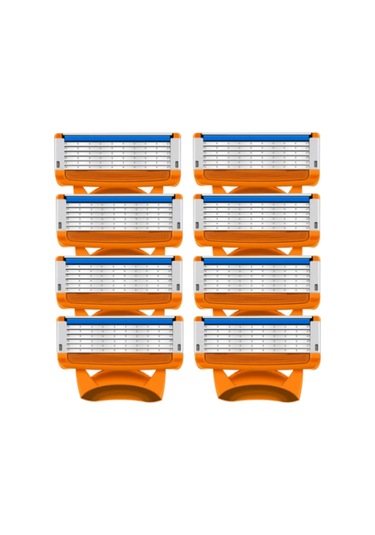Giiletta Düz Emniyet Bıçağı Tıraş Bıçağı Yedekler 5 Katmanlı Jilet Kafası Ye 8 Pcs