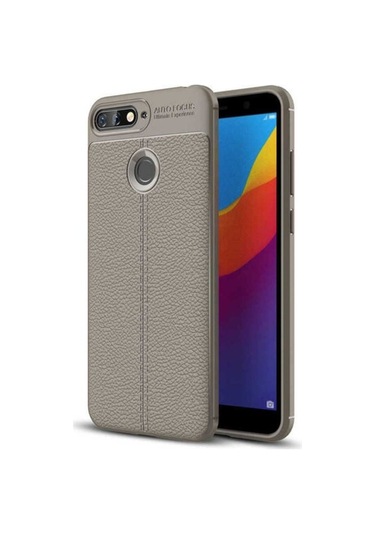 Huawei Y7 2018 Kılıf Zore Niss Silikon Kapak Gri